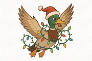 Flying Christmas Duck Design PNG, an Illustration by CraftArtStudio (Thumbnail 1 of 4)