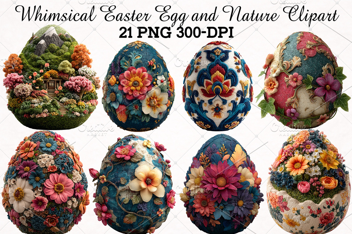 Whimsical Easter Egg and Nature PNG, an Illustration by RobertsArt (Photo 1 of 5)