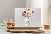 Watercolor Crocuses Clipart Bundle., an Illustration by SVGArt (Thumbnail 4 of 9)