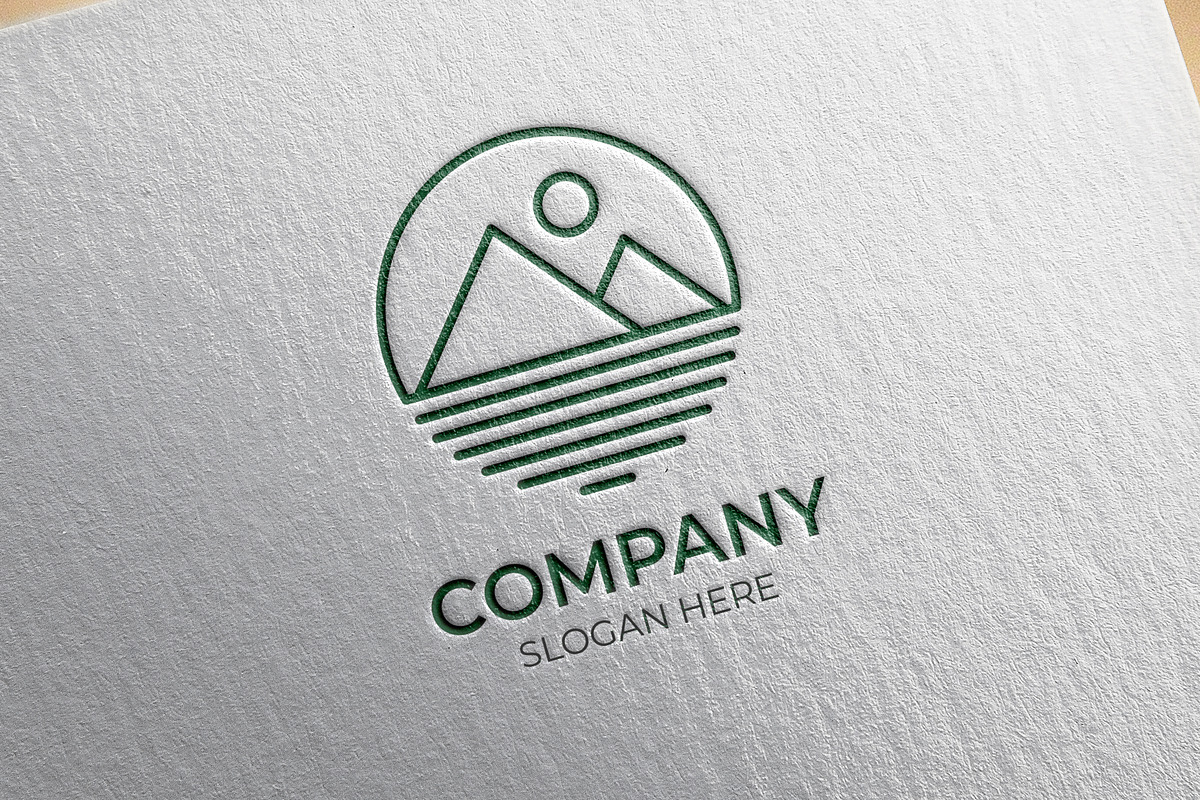 Minimalist mountain landscape logo, a Branding & Logo Template by Medianeka (Photo 2 of 3)