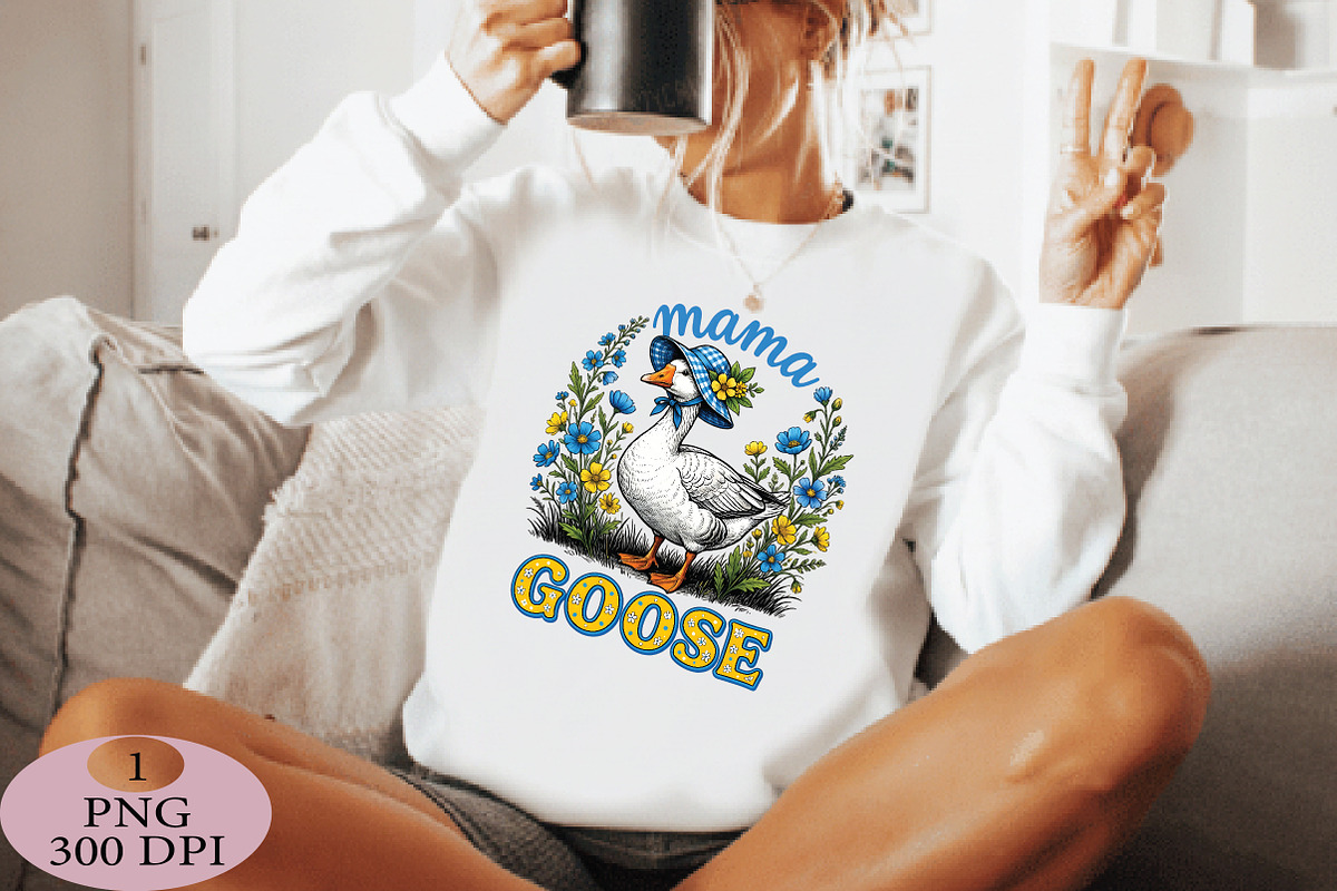Floral Mama Goose Png, an Illustration by Daily.Designs (Photo 3 of 5)