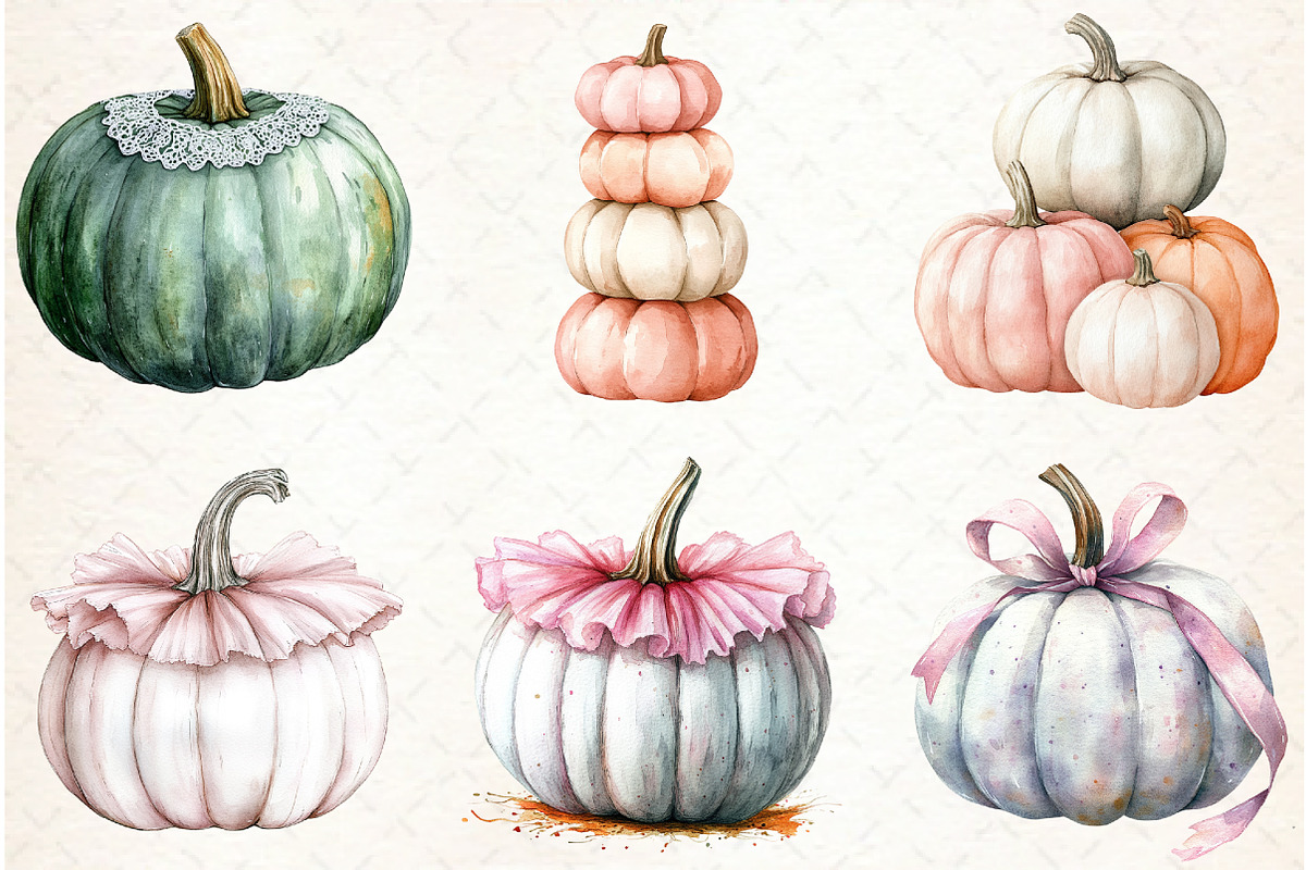 Coquette Pumpkin Clipart, an Illustration by Libby Wishes (Photo 5 of 7)