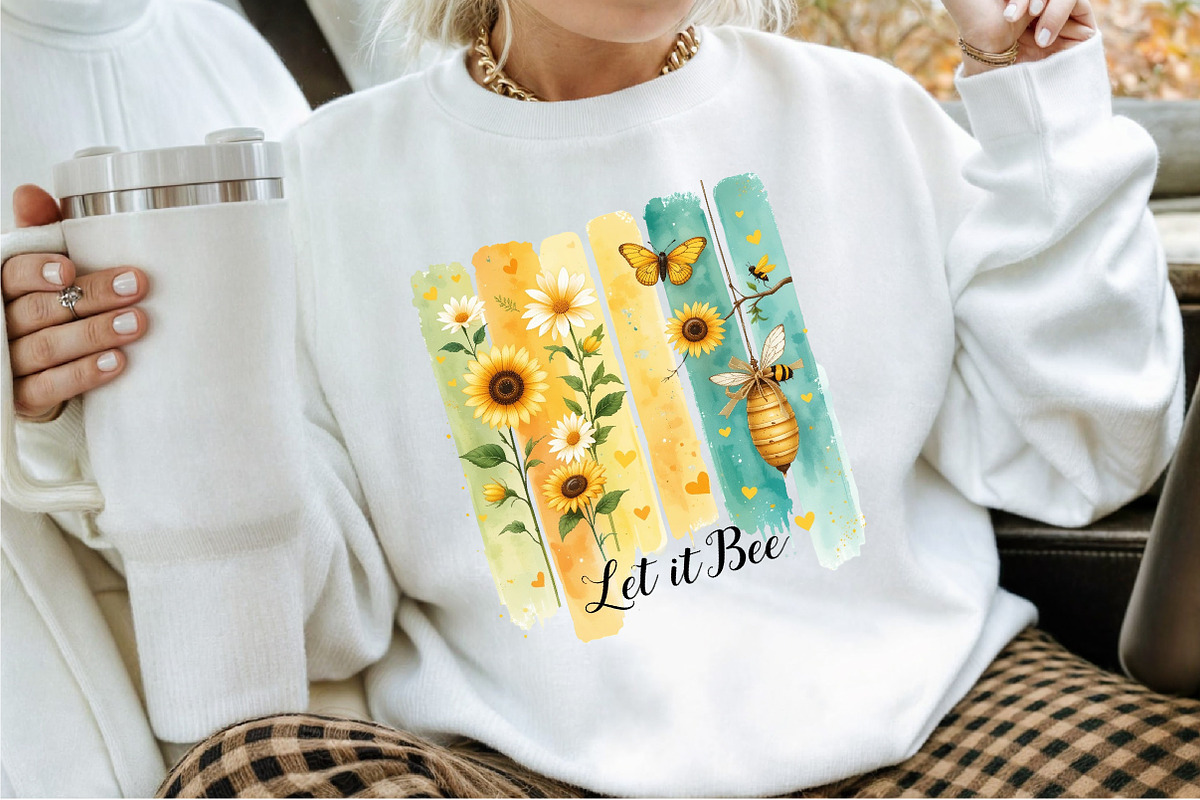 Let It Bee Positivity PNG Spring Sum, an Illustration by Sublimation Artist (Photo 2 of 9)
