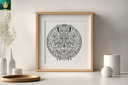 Mandala V1 | Tribal Wolf Art, an Animal Illustration by pixaroma (Thumbnail 2 of 10)
