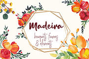 Watercolor Flowers, Frames, Bouquets, an Illustration by ColorfulNest (Thumbnail 1 of 5)
