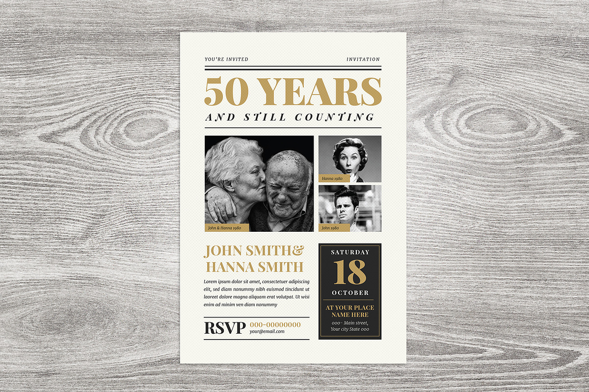 Wedding Anniversary Invitation, an Invitation Template by Guuver (Photo 1 of 3)