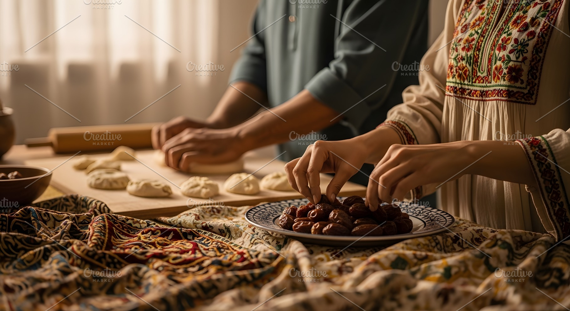 Couple preparing sweet pastries, a Photo by zahidhossainalif