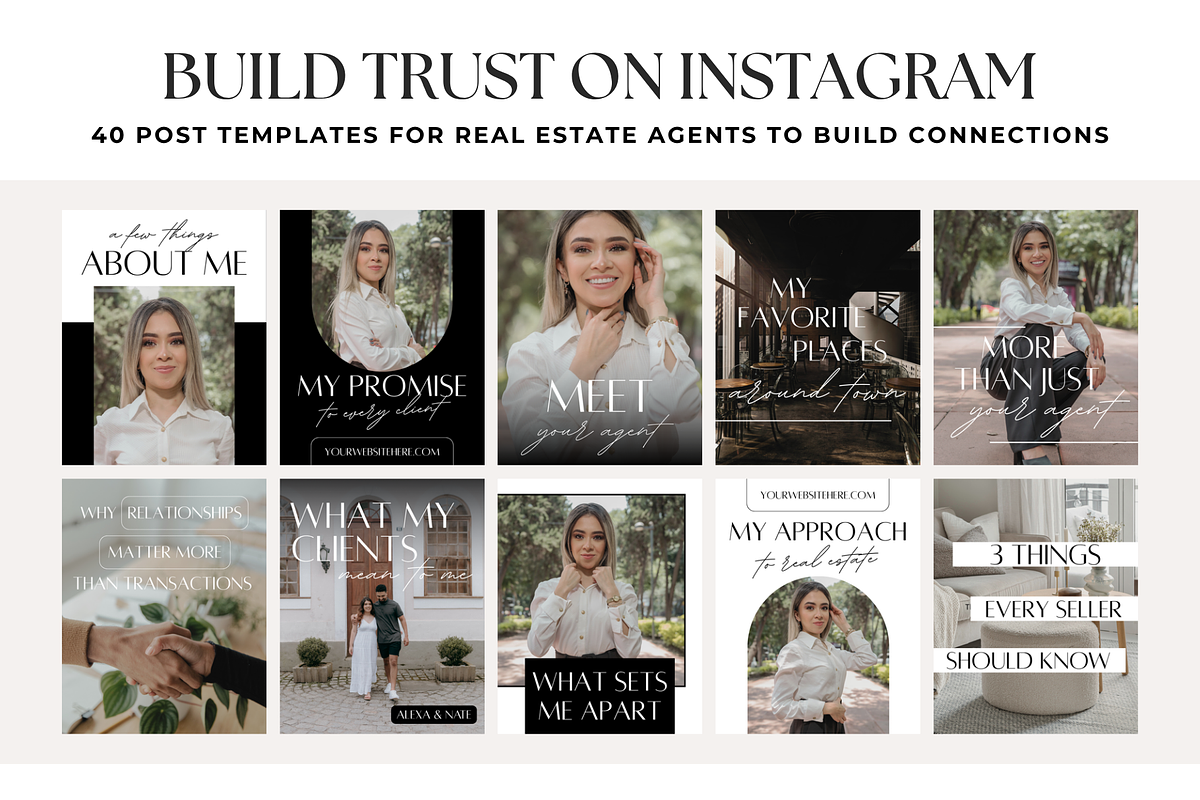 Real Estate Instagram Templates, a Social Media Template by BrandhavenStudio (Photo 2 of 10)