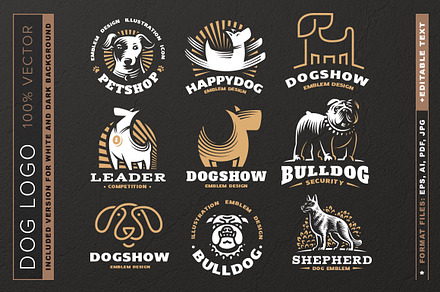 Dog logo set