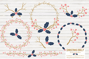 Modern Holly Clipart & Vectors, an Illustration by Amanda Ilkov