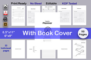 Yearly planner KDP Interior & Cover