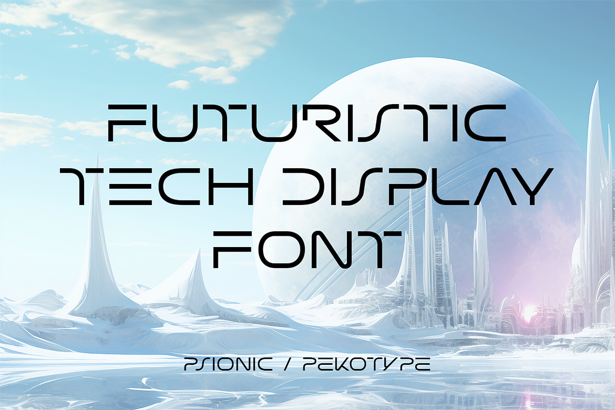 Psionic - Futuristic Font, a Sans Serif Font by Pekotype (Photo 2 of 15)