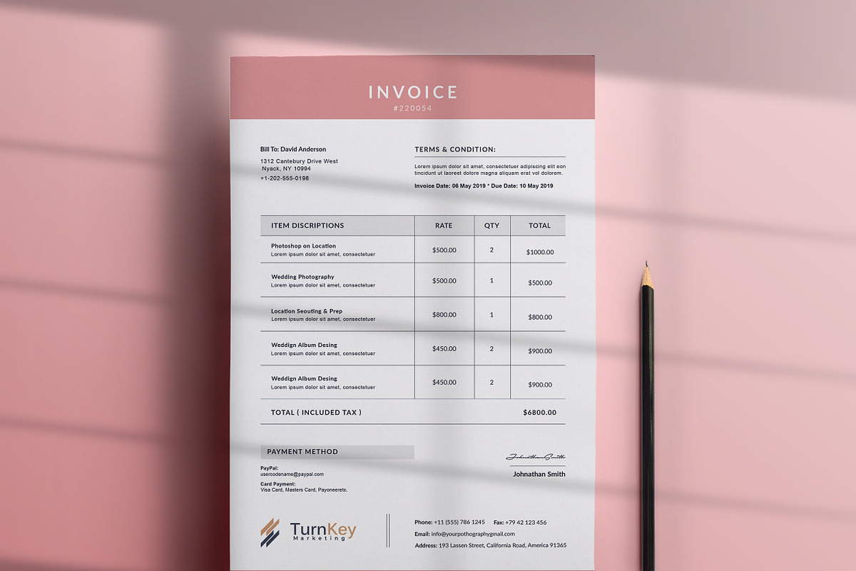 Invoice, a Stationery Template by TelaTemplates (Photo 1 of 10)