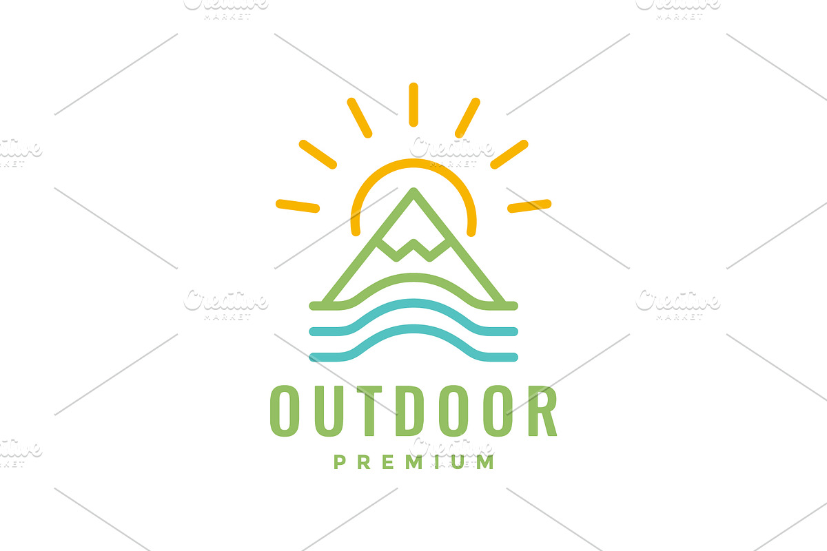 water sea mountain logo, a Branding & Logo Template by devastd