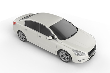 White sedan car on white background containing car, sedan, and mock, a Transportation Photo by Pozitivo
