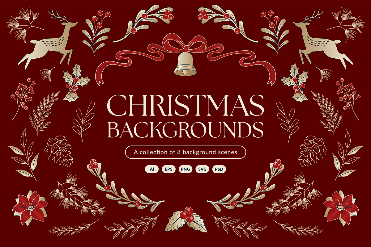 Christmas Backgrounds, an Object Graphic by DesignerCandies (Photo 2 of 6)