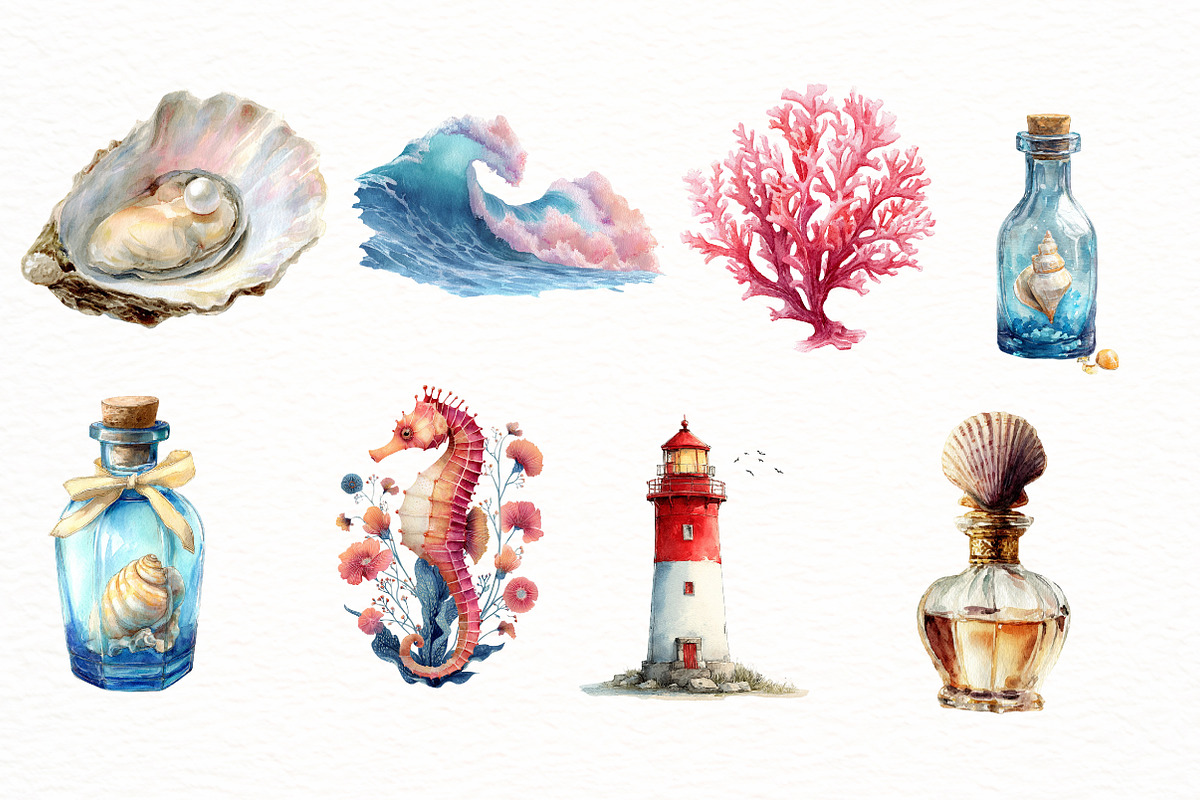 Coquette Coastal Summer Clipart, an Illustration by Designworld (Photo 5 of 8)