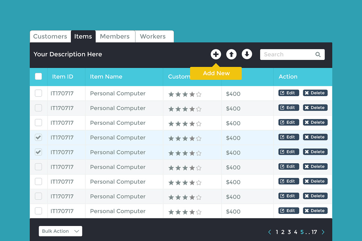 Flatstyle Admin Table, a Templates & Theme by desvibes