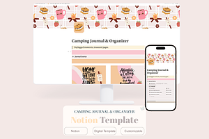 Digital Camping Journal & Organizer, a Websites & App Template by Little Creative Scribbles