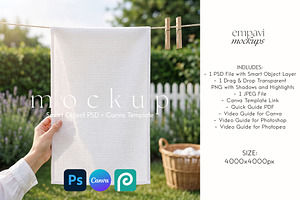 Microfiber Tea Towel Mockup