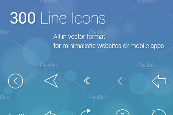 300 Line Icons preview 3