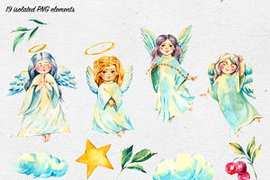 Watercolor Angel-Wings Clipart