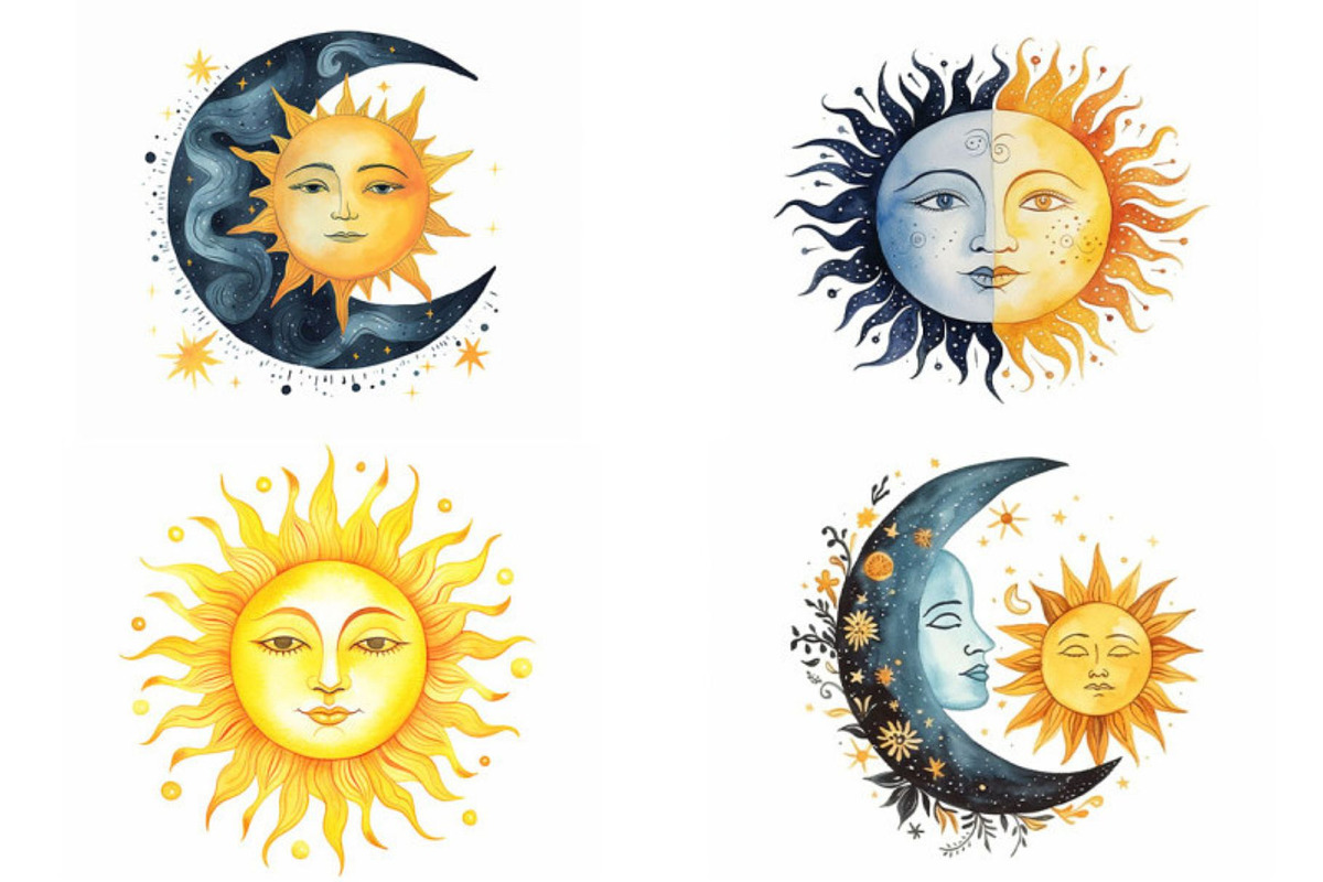 Celestial Sun & Moon, a Seasonal Illustration by artsy-fartsy (Photo 2 of 5)