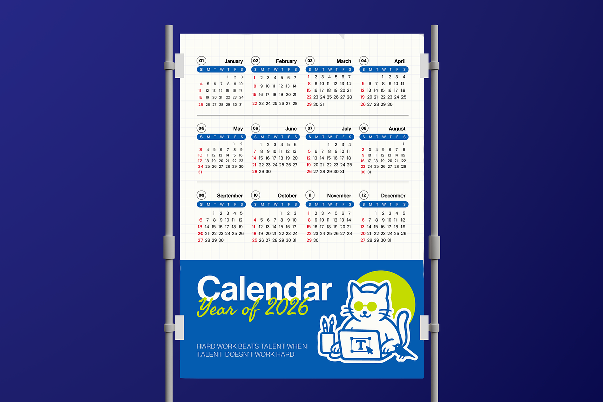 Creative Cat Calendar 2026, a Print Template by Annora Studio (Photo 4 of 6)