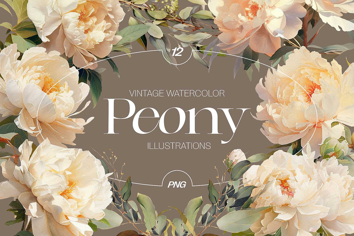 Peony - watercolor illustrations, a Decorative Illustration by AI Crafted Magnolia (Photo 1 of 12)