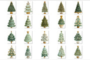 Whimsical Christmas Tree Clipart V.1, a Seasonal Illustration by V Design Creator (Thumbnail 3 of 9)