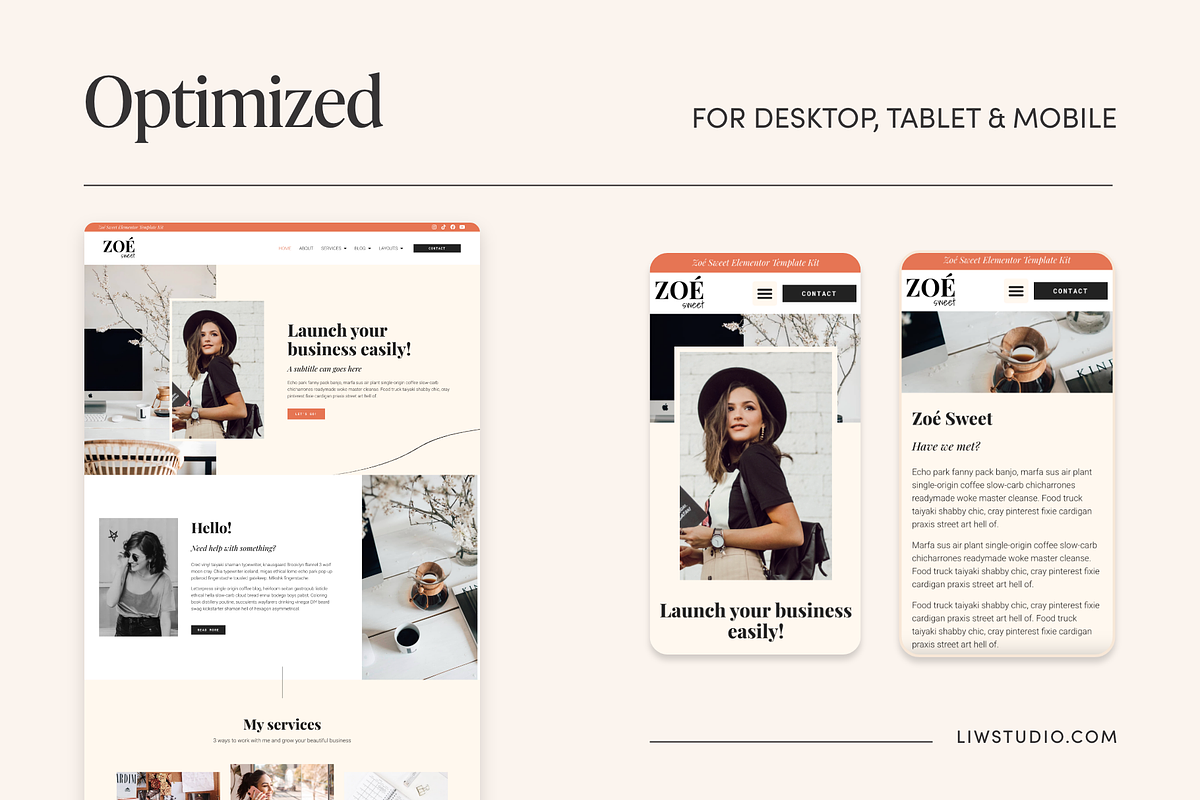 Feminine WordPress Theme Elementor, a WordPress Template by Liw studio (Photo 7 of 8)