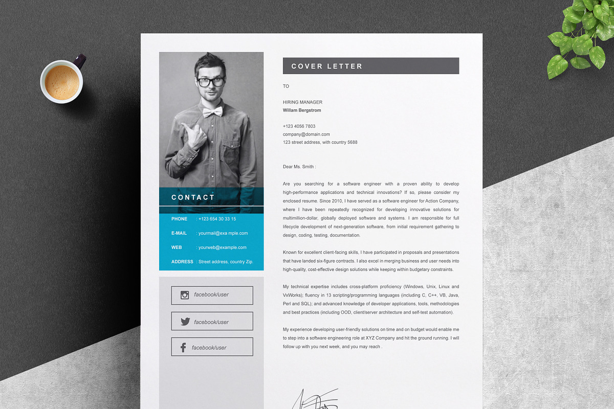 Resume / CV Template | MS Word, a Resume Template by ResumeInventor