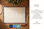 Woven Blanket Flat Lay Mockup, a Household Mockup by EmpaviMockups (Thumbnail 1 of 6)