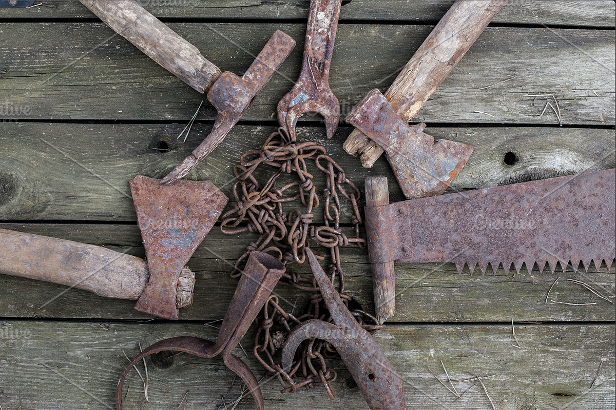 old hand tools of labor flat lay, an Industrial Photo by VetalStock (Photo 11 of 11)