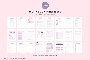 Workbook Canva Template, Pinkpreneur