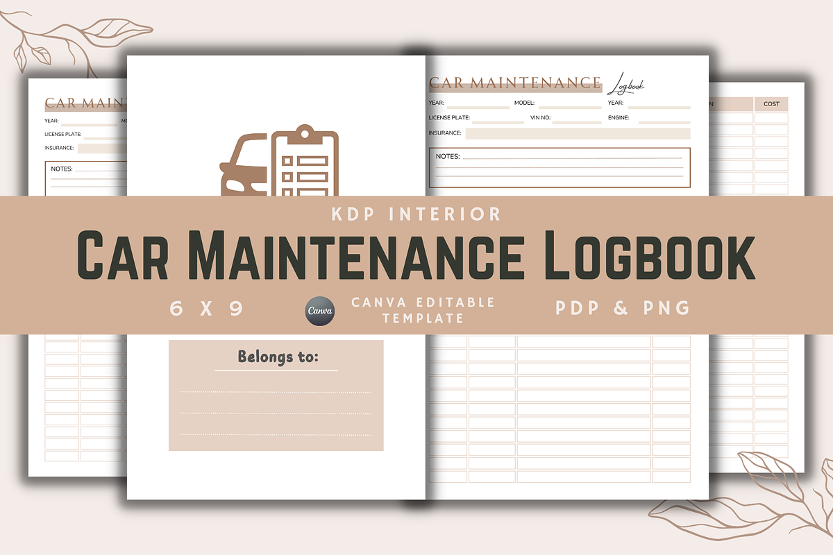 Car Maintenance Logbook, a Templates & Theme by KDPISH (Photo 1 of 4)
