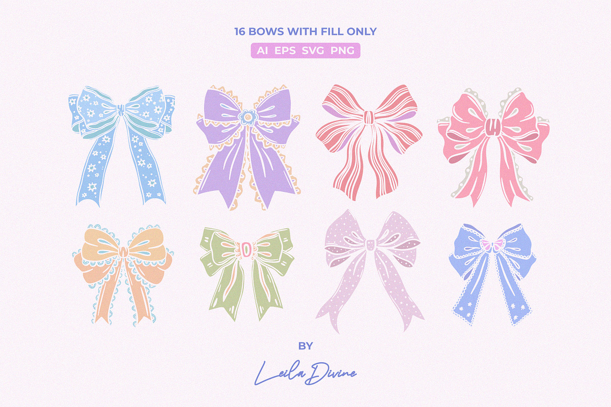 Charming Bows, Patterns & Templates, an Object Graphic by Leila Divine (Photo 12 of 20)