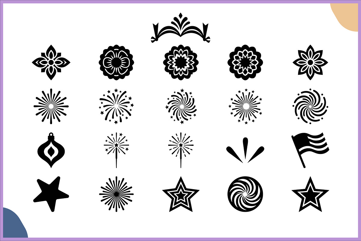 Patriotic Floral Element Clipart SVG, a Decorative Illustration by Gfx Expert Team (Photo 3 of 3)