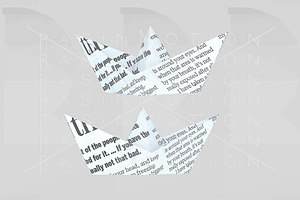 Newspaper paper boat. 3d illustratio