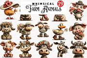 Whimsical Quirky Farm Animals png, an Animal Illustration by Watercolor design (Thumbnail 1 of 6)