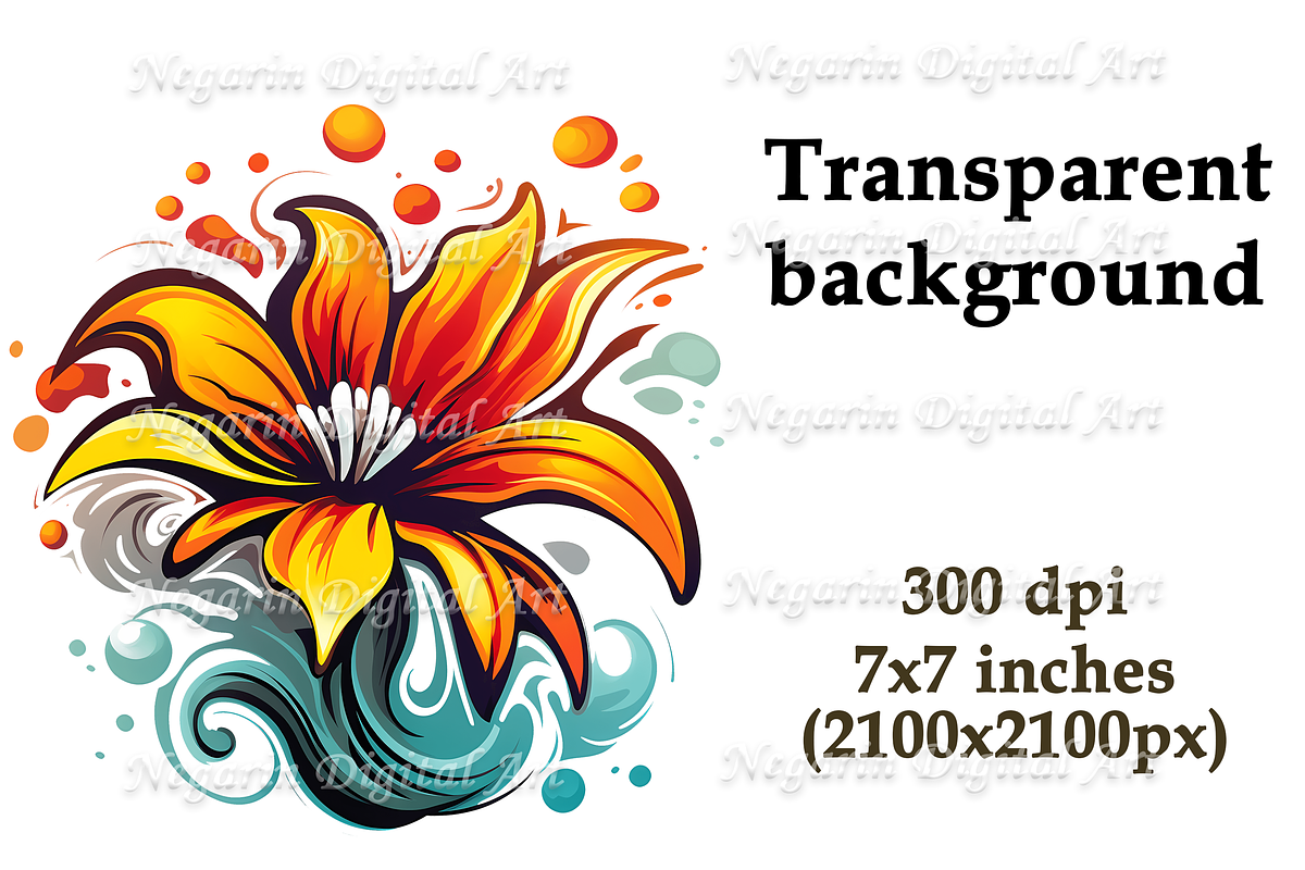 Watercolor Lily Logo Art Clipart, an Object Graphic by Negarin Digital Art (Photo 5 of 11)