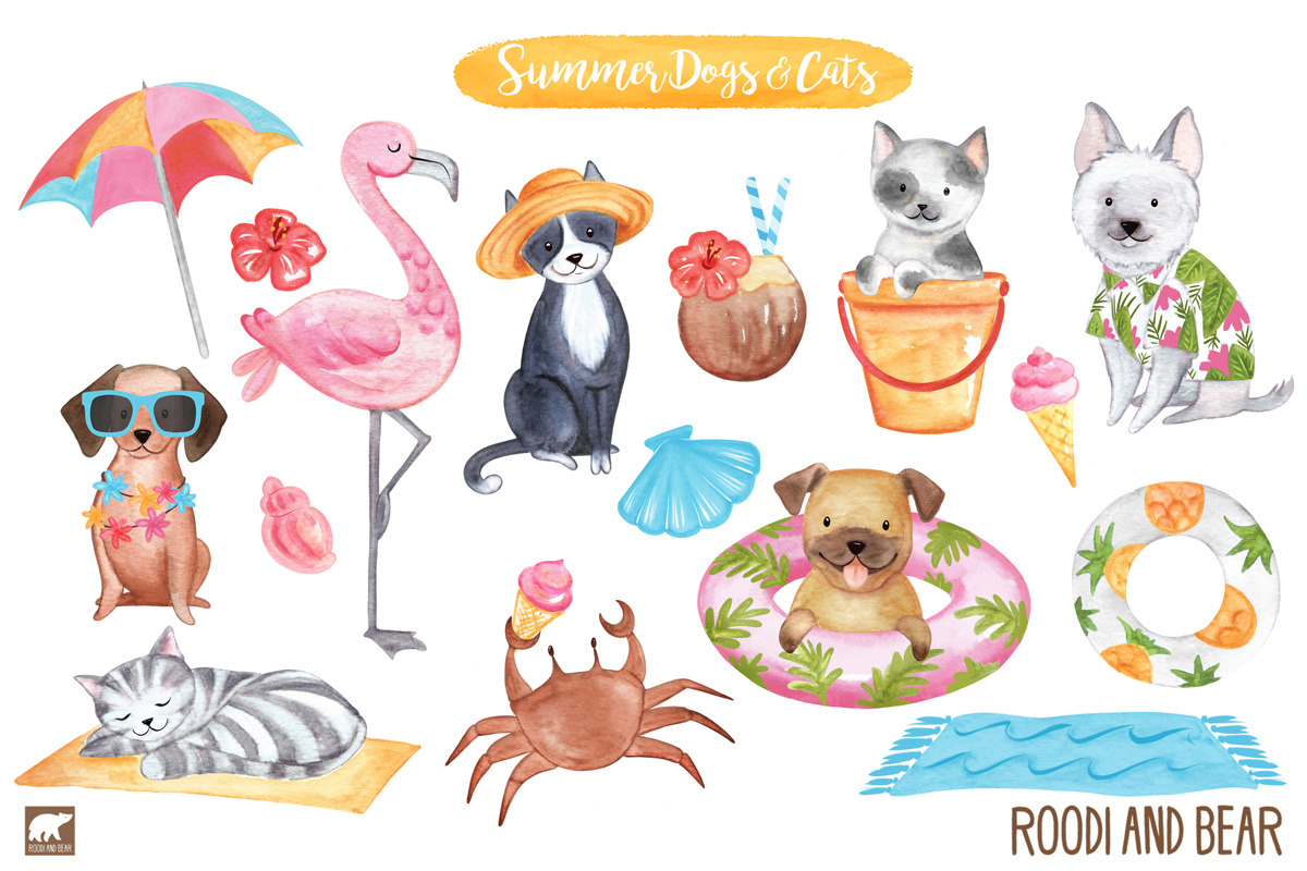 Summer Dogs and Cats, an Illustration by Roodi and Bear (Photo 2 of 2)