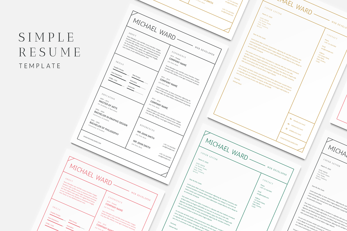 Simple Resume Template, a Resume Template by Wild Ones (Photo 1 of 5)
