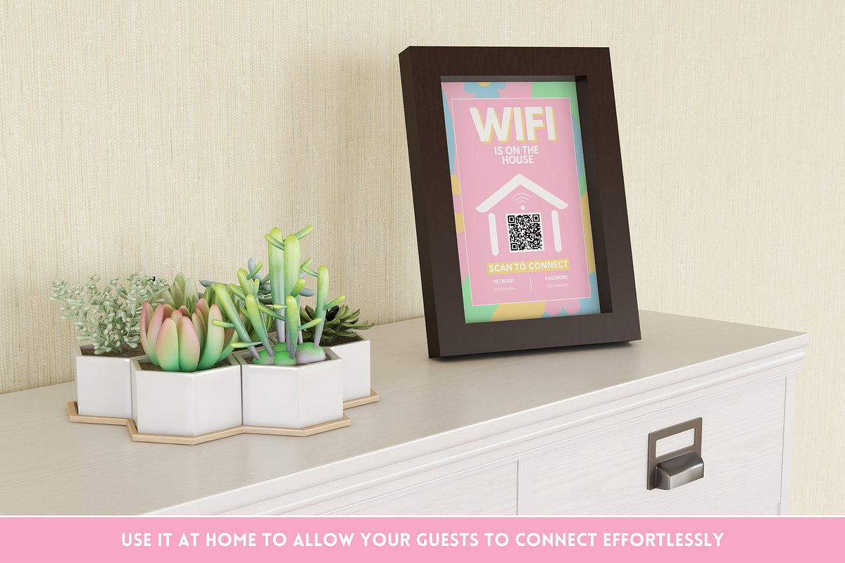 Pastel WiFi QR Code Sign, a Stationery Template by SunshineStudioBoutique (Photo 10 of 10)