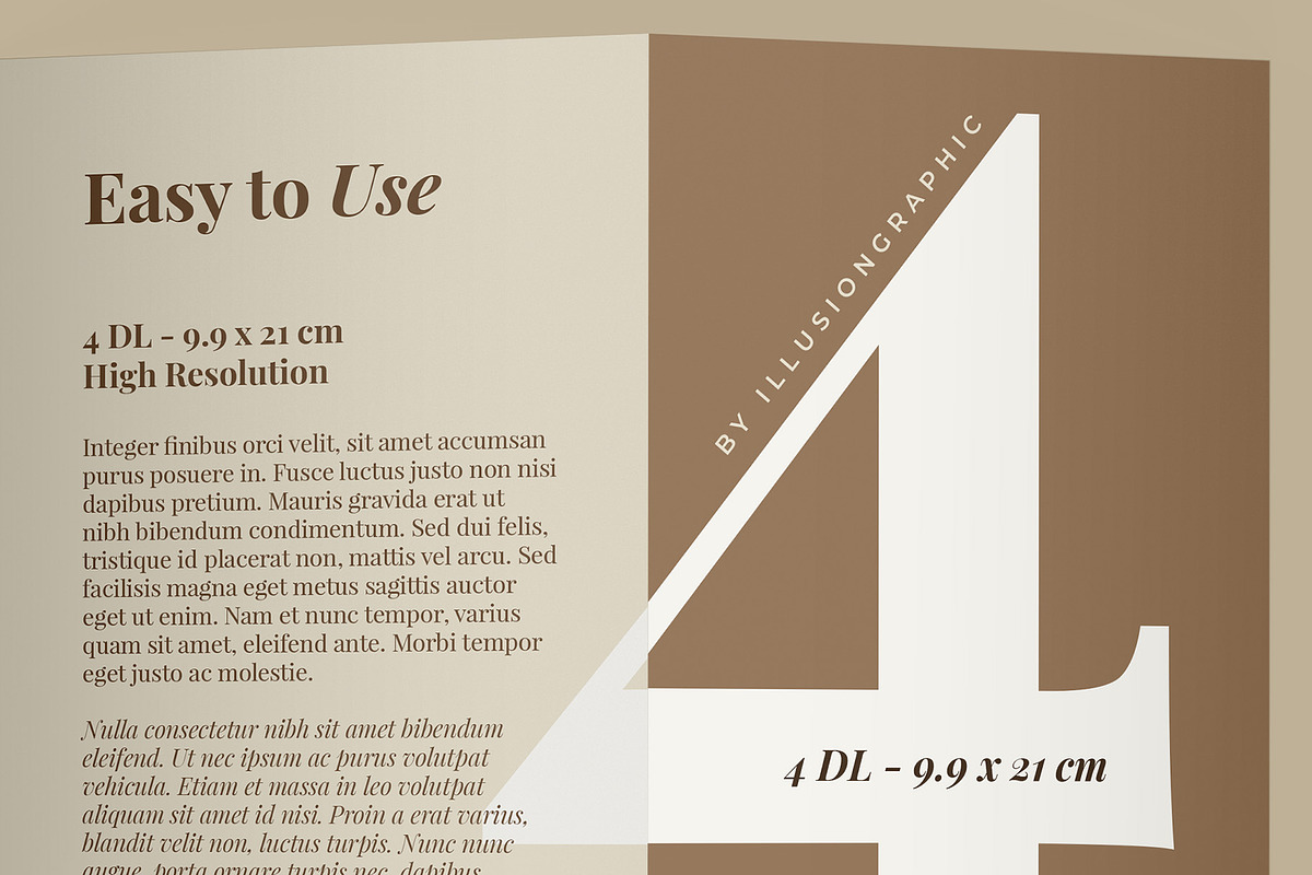 4 Fold DL Brochure Mockup - 8 Views, an Advertising Mockup by Illusiongraphic (Photo 17 of 20)