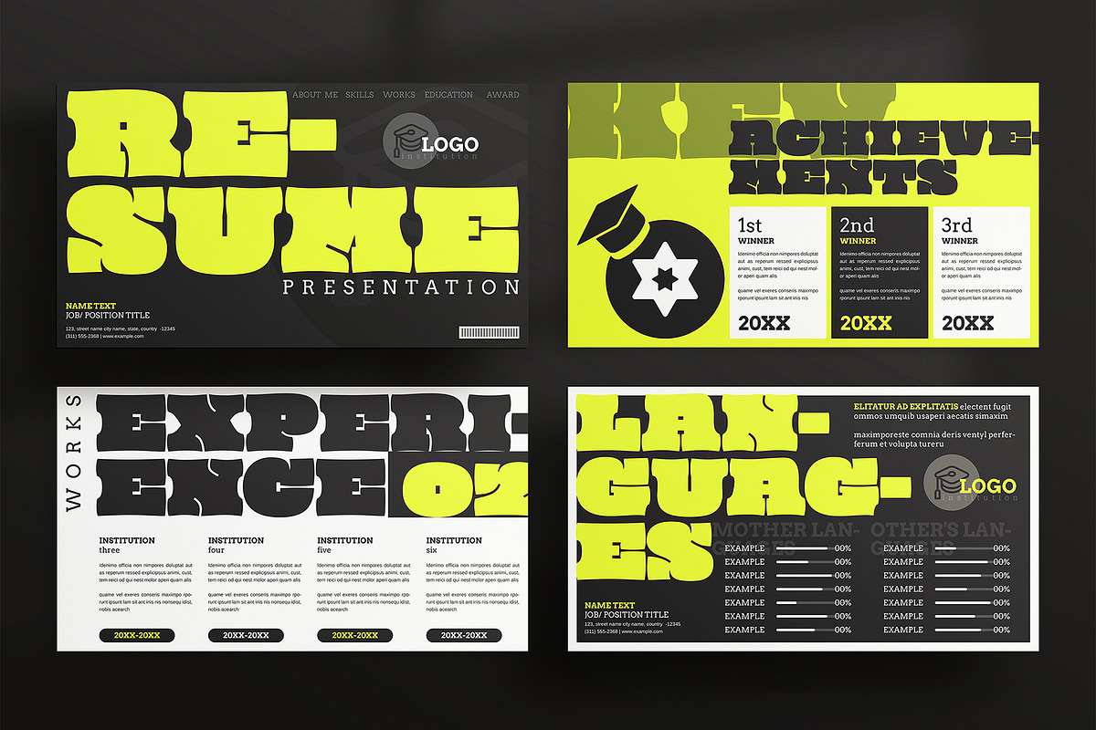 CV Presentation Template, a Presentation Template by E-Type (Photo 1 of 5)