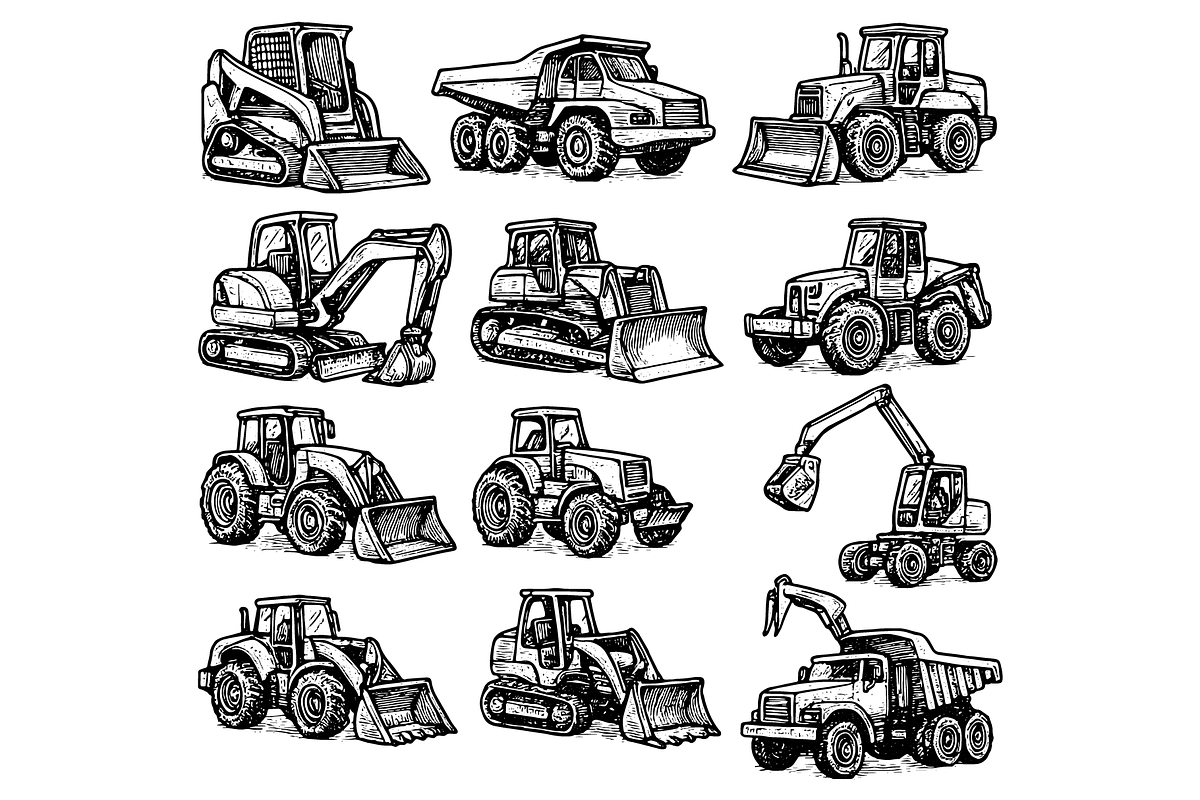 Construction Vehicles, an Object Graphic by nikagraphic