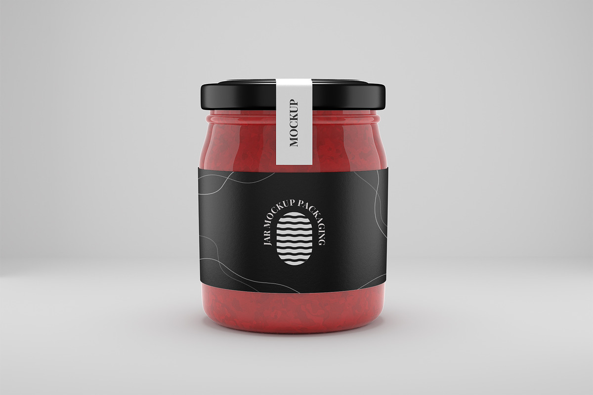 Jam jar mockup, a Packaging Mockup by JovianWirja (Photo 2 of 2)