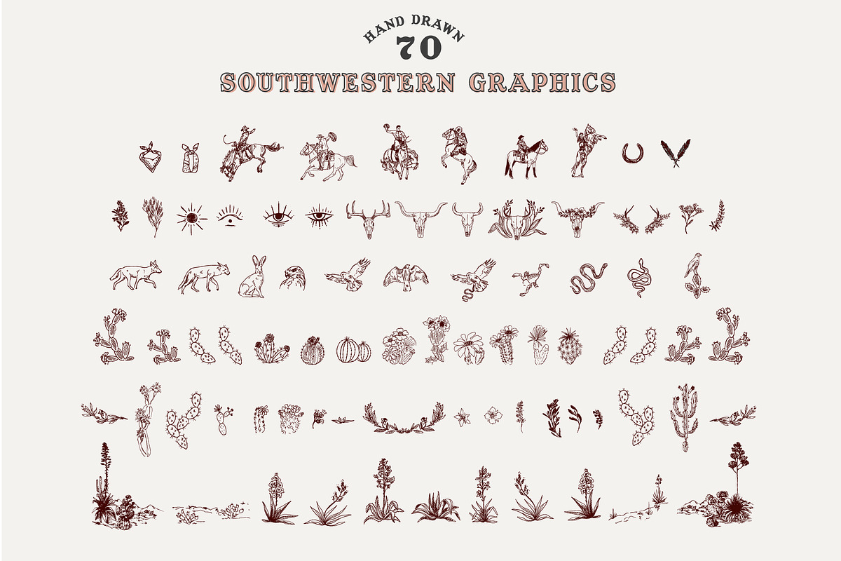 Western Horse Cowboy Graphics, an Object Illustration by Antiquaria (Photo 3 of 8)