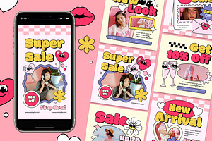 Valentine Fashion Instagram Set, a Social Media Template by Aiyari Graphic